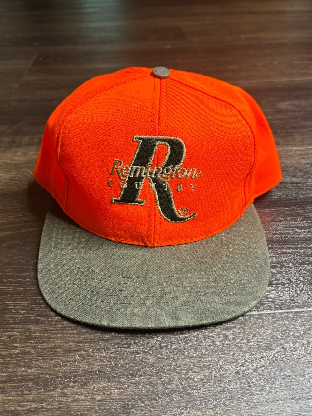Vintage Remington Country USA Made Blaze Orange Hunting Snapback Hat Cap